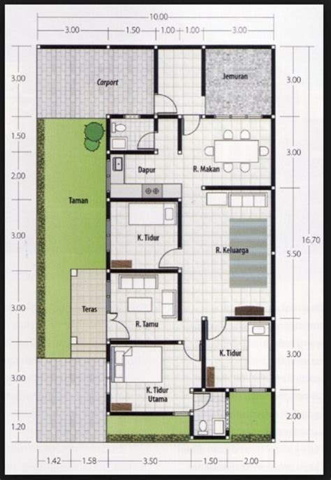 Desain Rumah Minimalis 3 Kamar Ukuran 7x10 untuk Ruang Kecil dengan